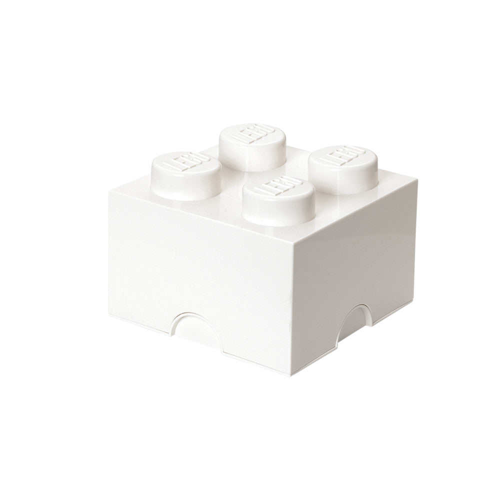 LEGO Storage Brick 4 - Stackable White Organizer for Bricks and Minifigures