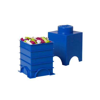 LEGO Bright Blue Storage Brick 1 - Stackable Organizer