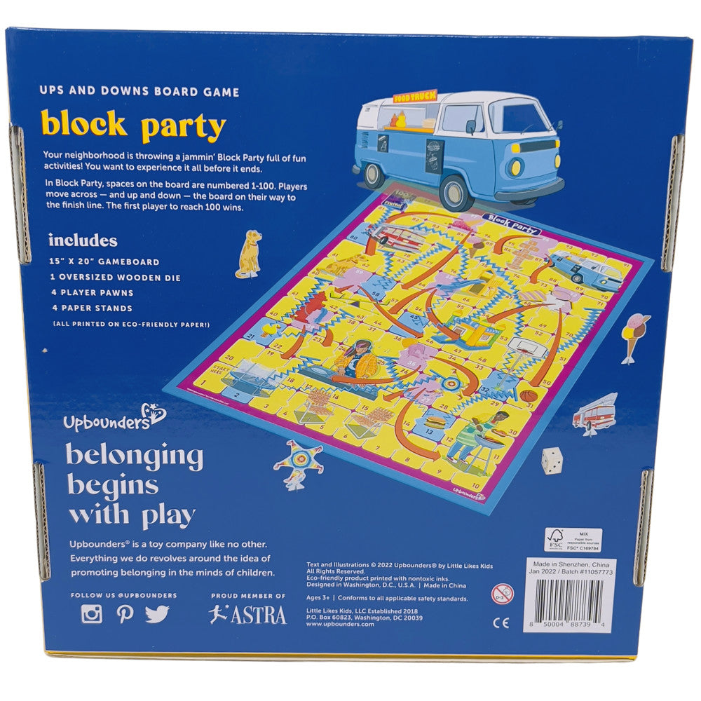 Upbounders Block Party Classic Ups and Downs Board Game for Kids