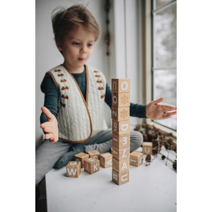 Kinderfeets: Bamboo ABC Blocks - 18pc Set, Build & Stack Toy