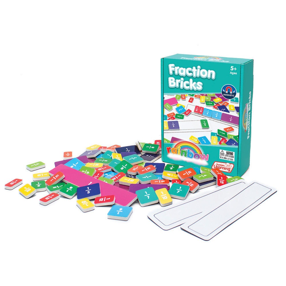 Fraction Bricks Junior Learning Set - Color-Coded Educational Toy for Ages 5-8