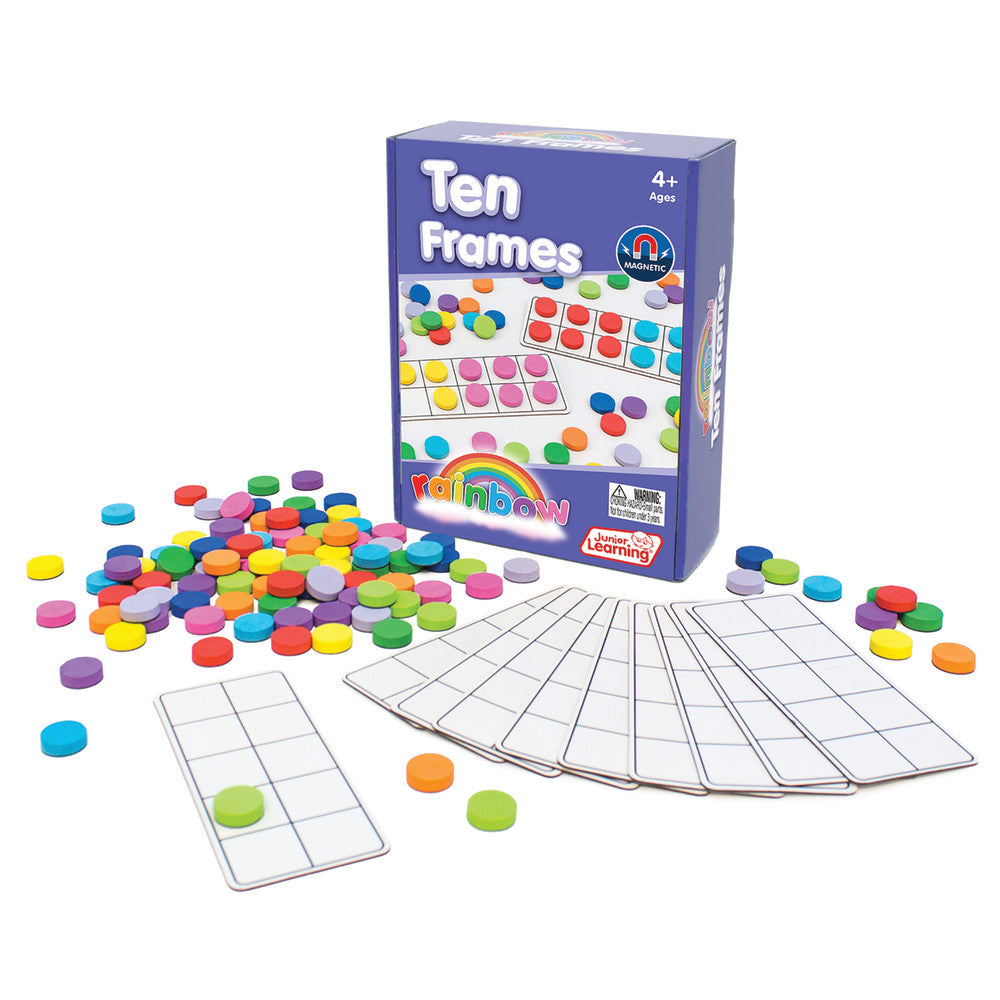 Junior Learning Rainbow Ten Frames Learning Set - Color-Coded Math Practice