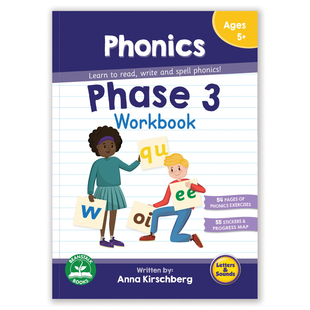 Junior Learning - Phase 3 Phonics Workbook - Educational Learning Aid