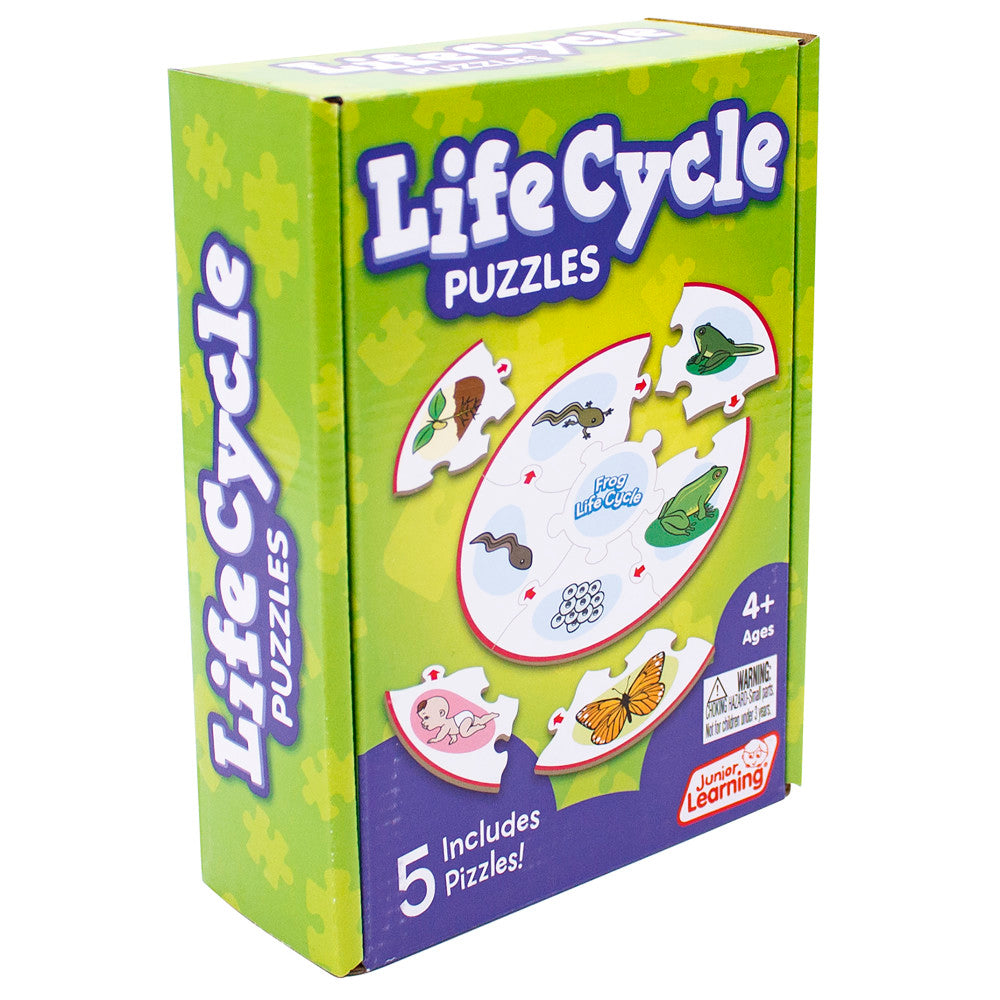 Junior Learning 5-Pack Life Cycle Educational Puzzles - 27 Pieces