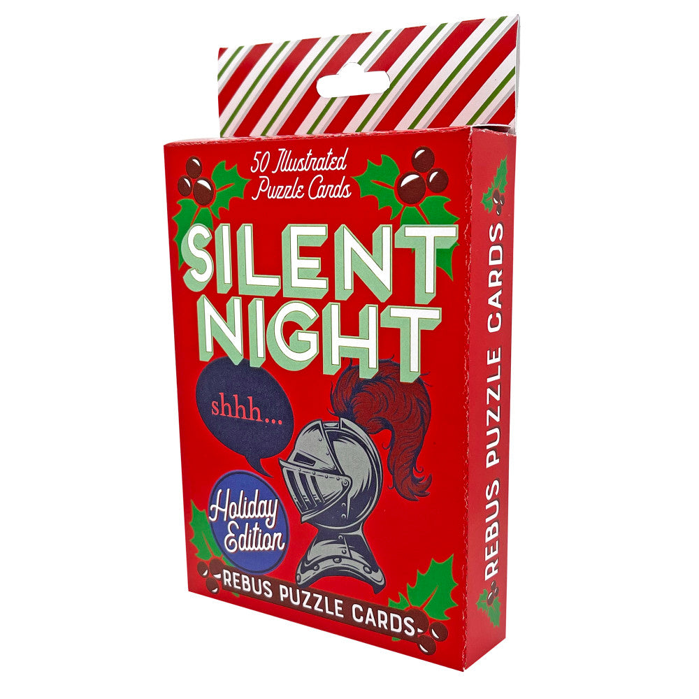 Holly Jolly Silent Night Rebus Puzzle Cards - Holiday Carol Guessing Game