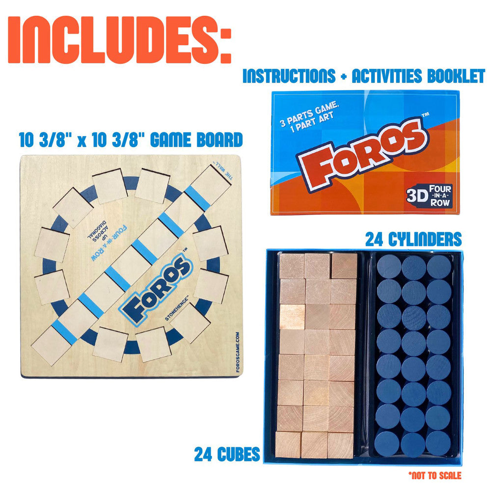 Foros: 3D Four-in-a-Row - Spatial Strategy Game, Ages 6+, 2 or 4 Players