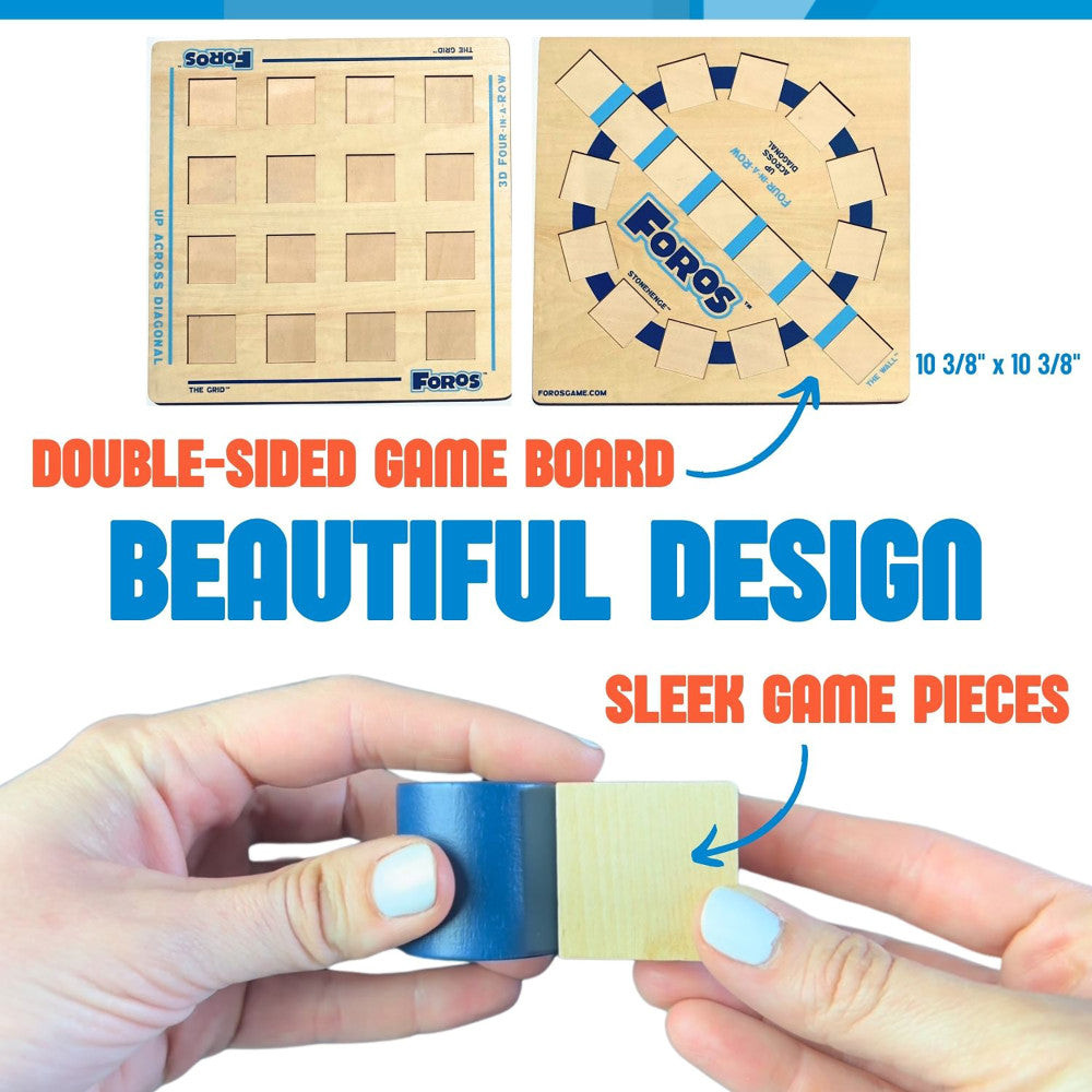 Foros: 3D Four-in-a-Row - Spatial Strategy Game, Ages 6+, 2 or 4 Players