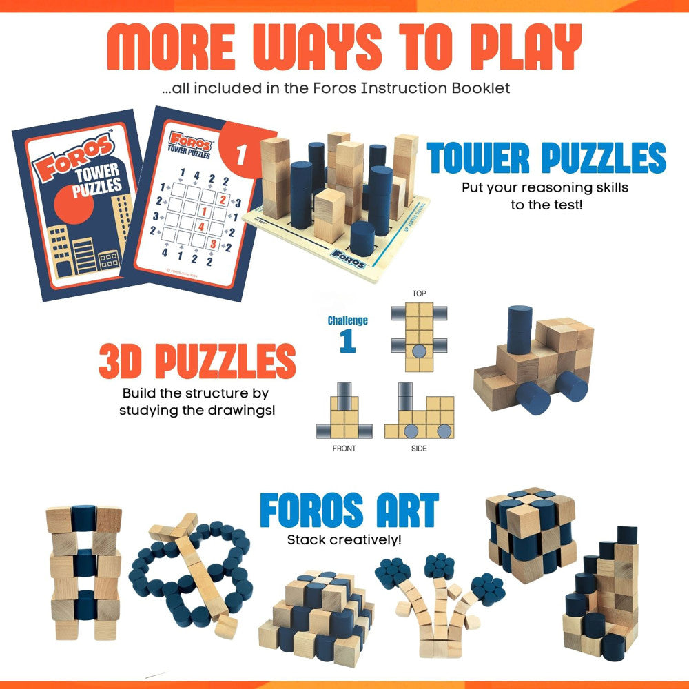 Foros: 3D Four-in-a-Row - Spatial Strategy Game, Ages 6+, 2 or 4 Players