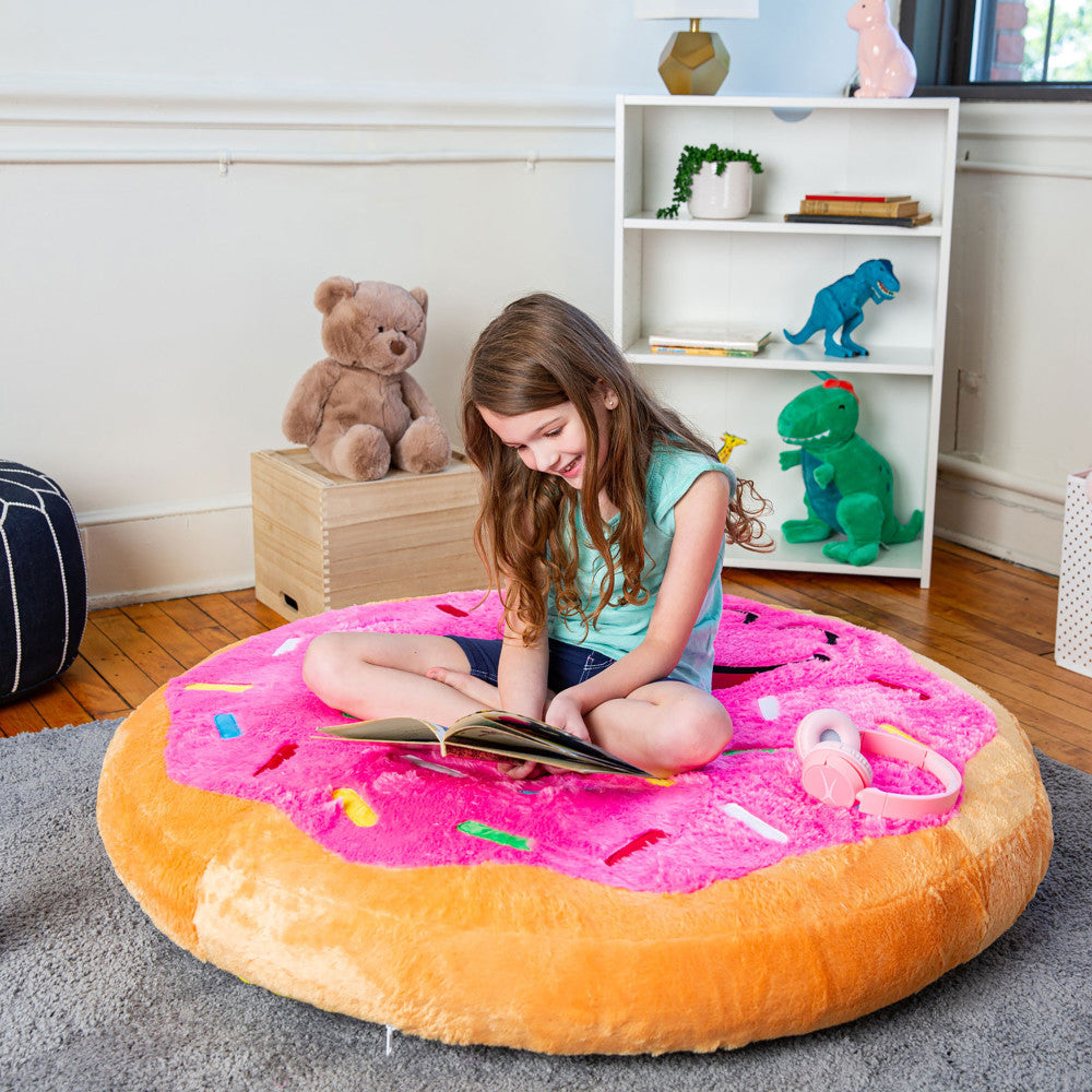 Good Banana Donut-Shaped Plush Floor Floatie - Comfy Kids' Lounger