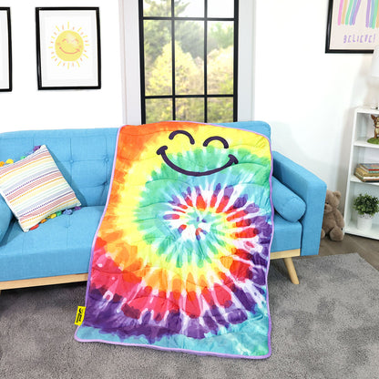 Good Banana Kids Tie Dye Weighted Blanket ‚Äì Soft Coral Fleece