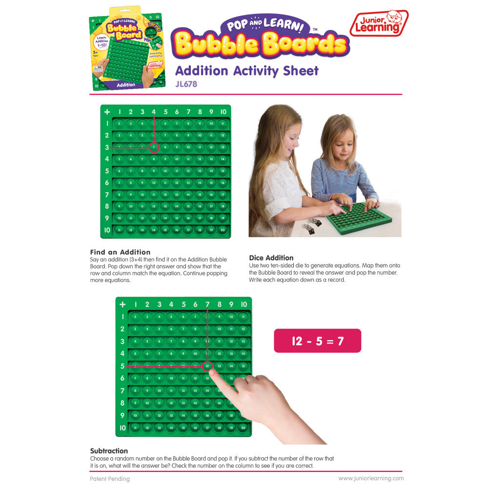 Interactive Addition Bubble Board for Kids - Educational Math Learning Toy