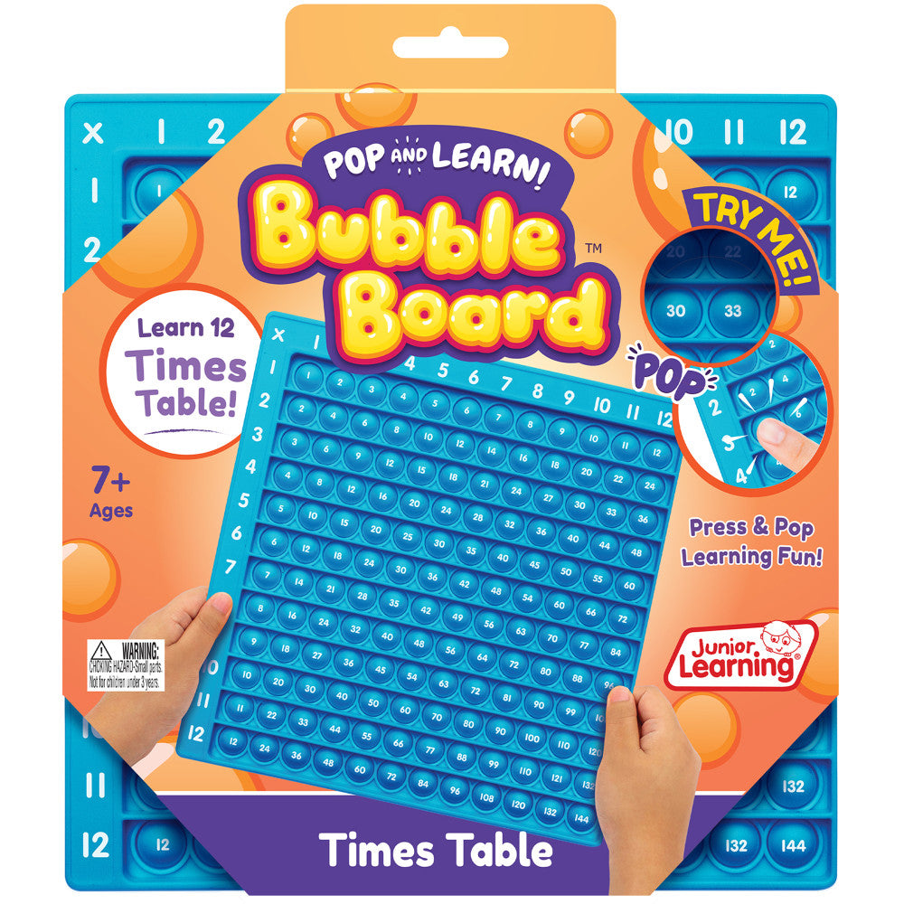 Interactive Times Table Bubble Board - Educational Math Toy - Sky Blue