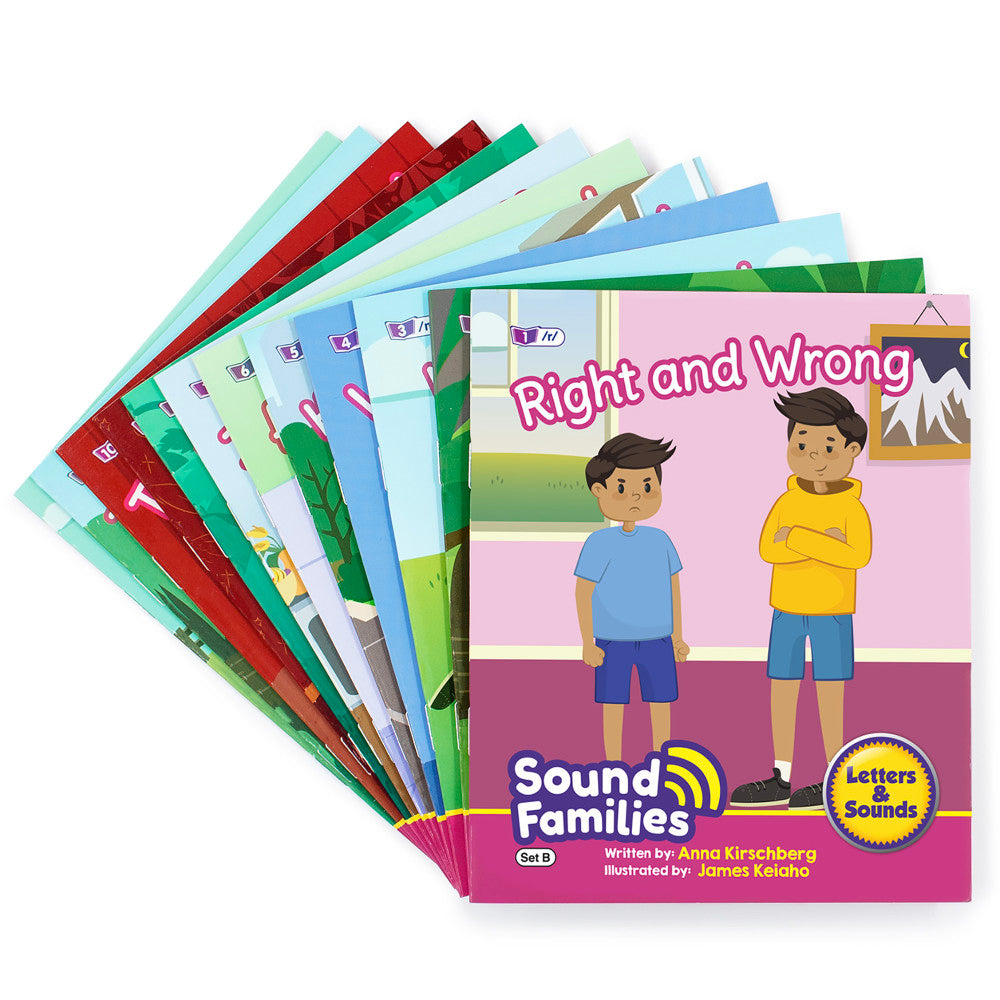 Junior Learning 12-Piece Decodable Readers Set - Consonant Sound Families