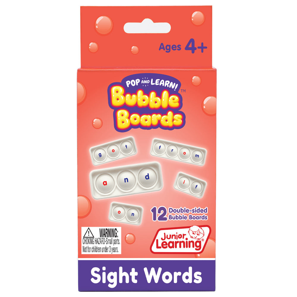 Junior Learning Sight Word Bubble Boards - Interactive Pop and Learn Game