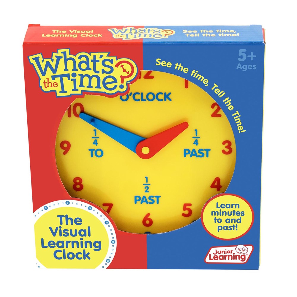 Junior Learning What's the Time Geared Clock - Interactive Manual Learning Tool