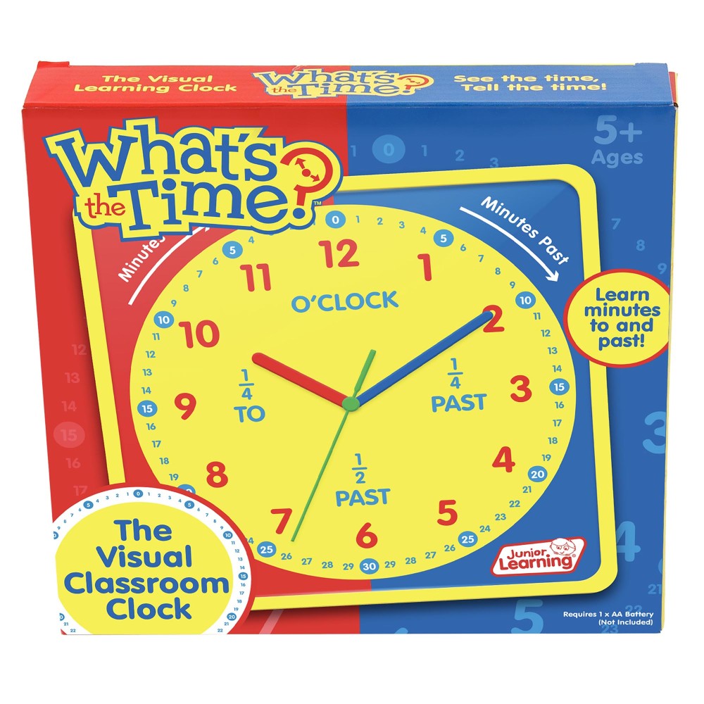 Junior Learning What's The Time Classroom Clock - Interactive Educational Tool