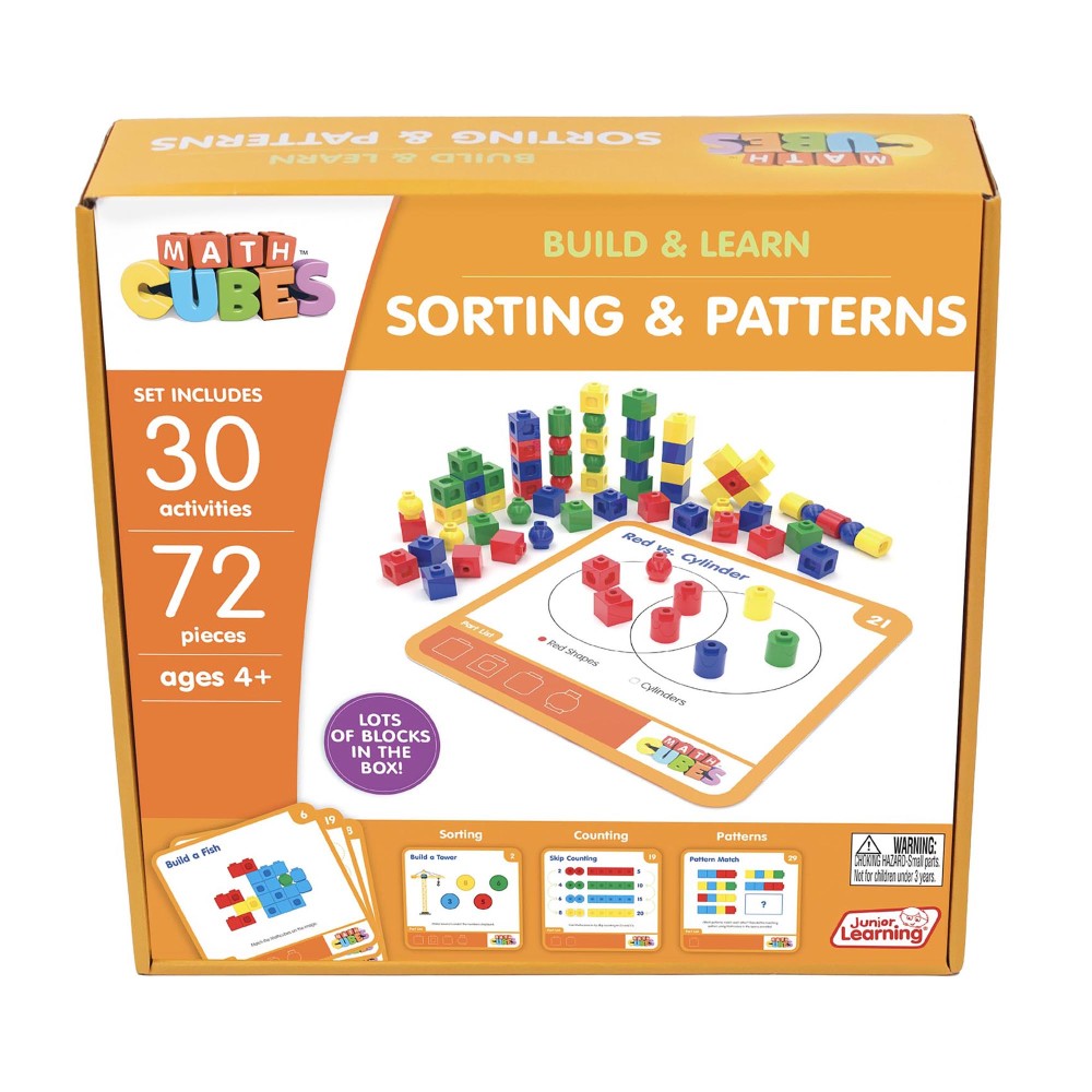 Junior Learning Mathcubes Set - Sorting & Patterns - 72 Pieces