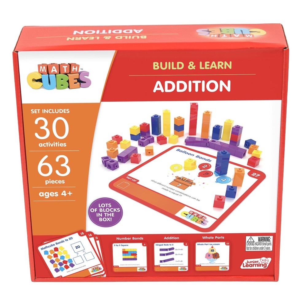 Junior Learning Mathcubes Addition Set - 30 Interactive Activities