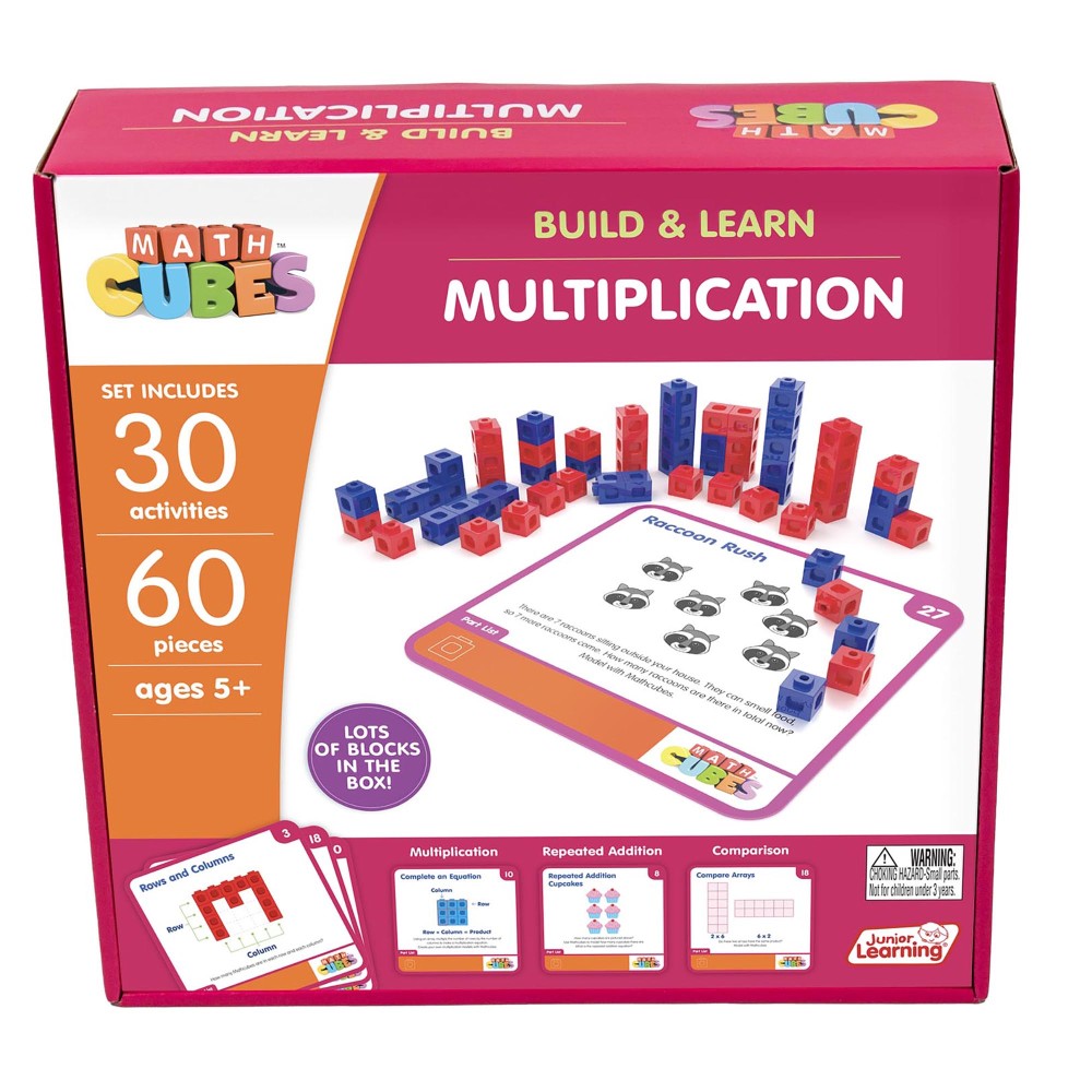 Junior Learning Mathcubes Multiplication Set - 30 Engaging Activities