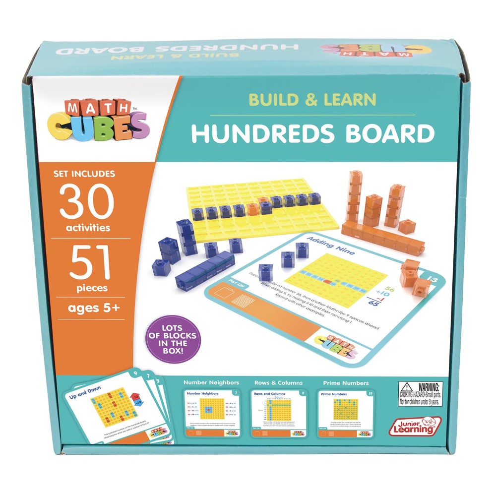 Junior Learning Mathcubes Hundreds Board - 30 Interactive Math Activities