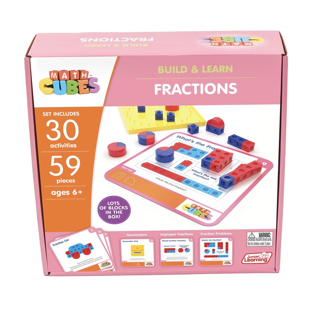 Junior Learning Mathcubes Fractions Set - 59-Piece Educational Kit