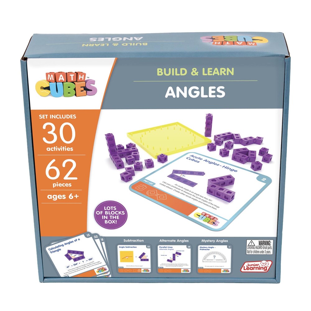 Junior Learning Mathcubes Angles Set - 62-Piece Educational Geometry Kit