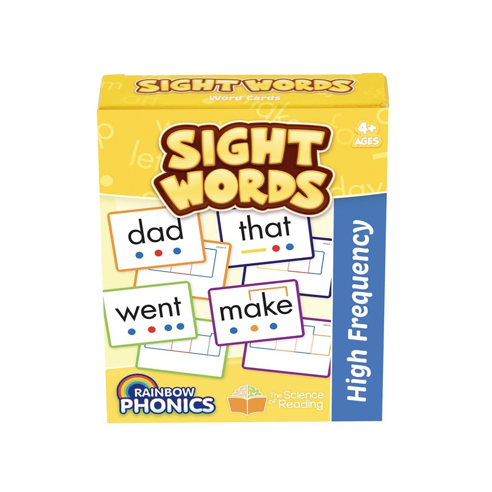 Junior Learning Rainbow Phonics Sight Words Set - 52 Educational Word Cards