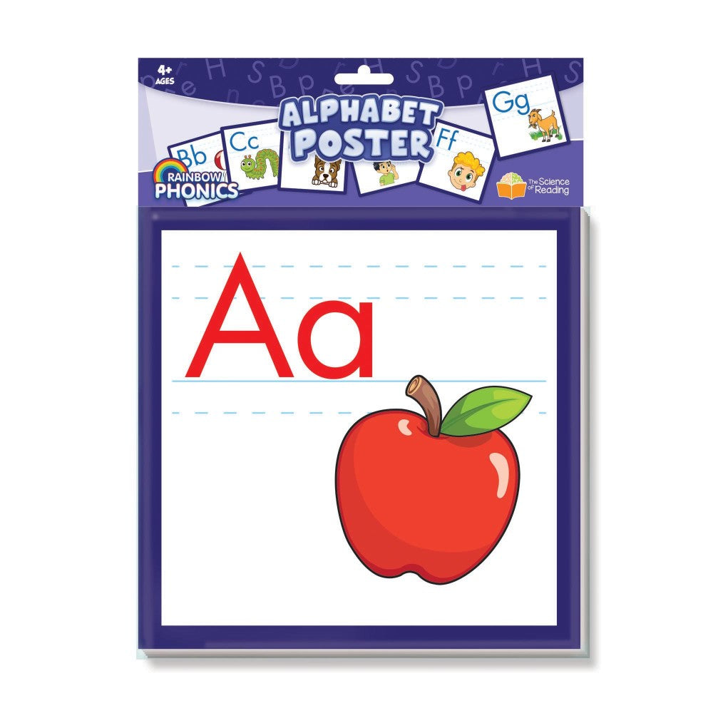 Junior Learning Rainbow Phonics Alphabet Poster - Educational Tool for Kids Ages 4+