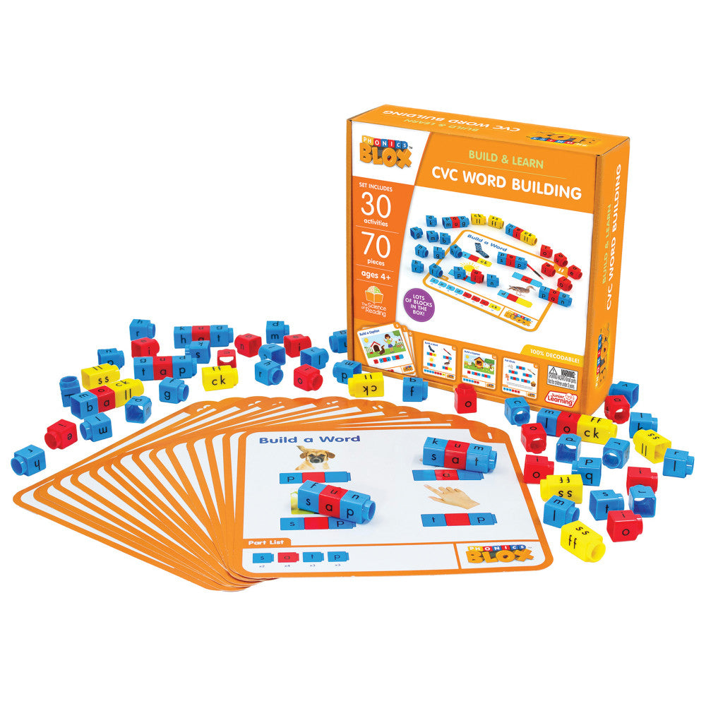 Junior Learning: Rainbow Phonics Blox: CVC Word Building - Phase 2, Kids 4+