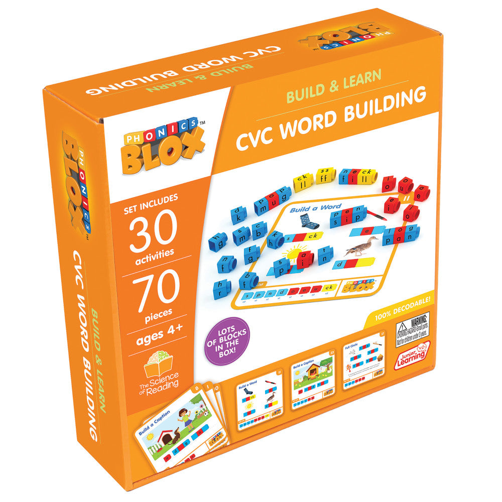 Junior Learning: Rainbow Phonics Blox: CVC Word Building - Phase 2, Kids 4+