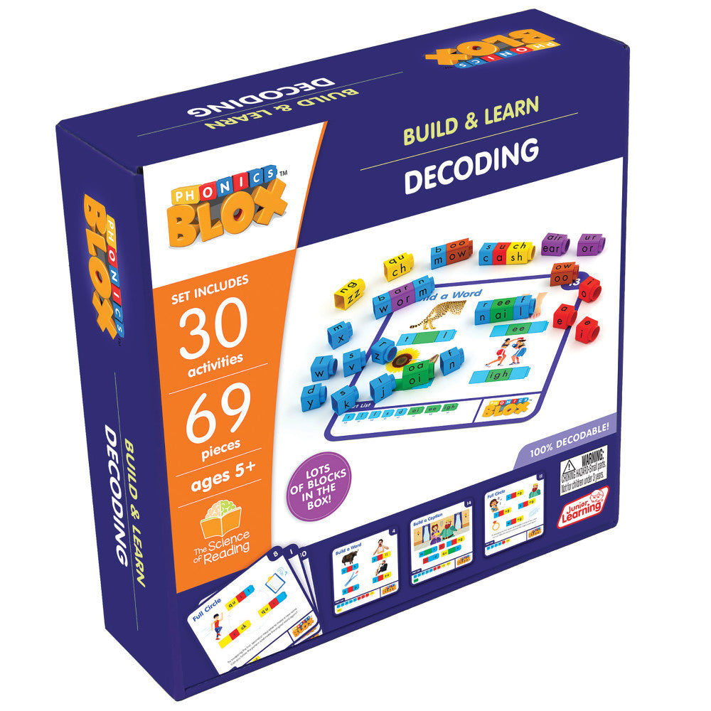 Junior Learning: Rainbow Phonics Blox: Decoding - Phase 3, Kids Ages 5+