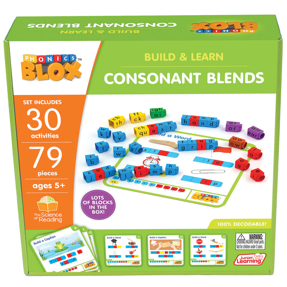 Junior Learning: Rainbow Phonics Blox: Consonant Blends - Phase 4, Kids 5+