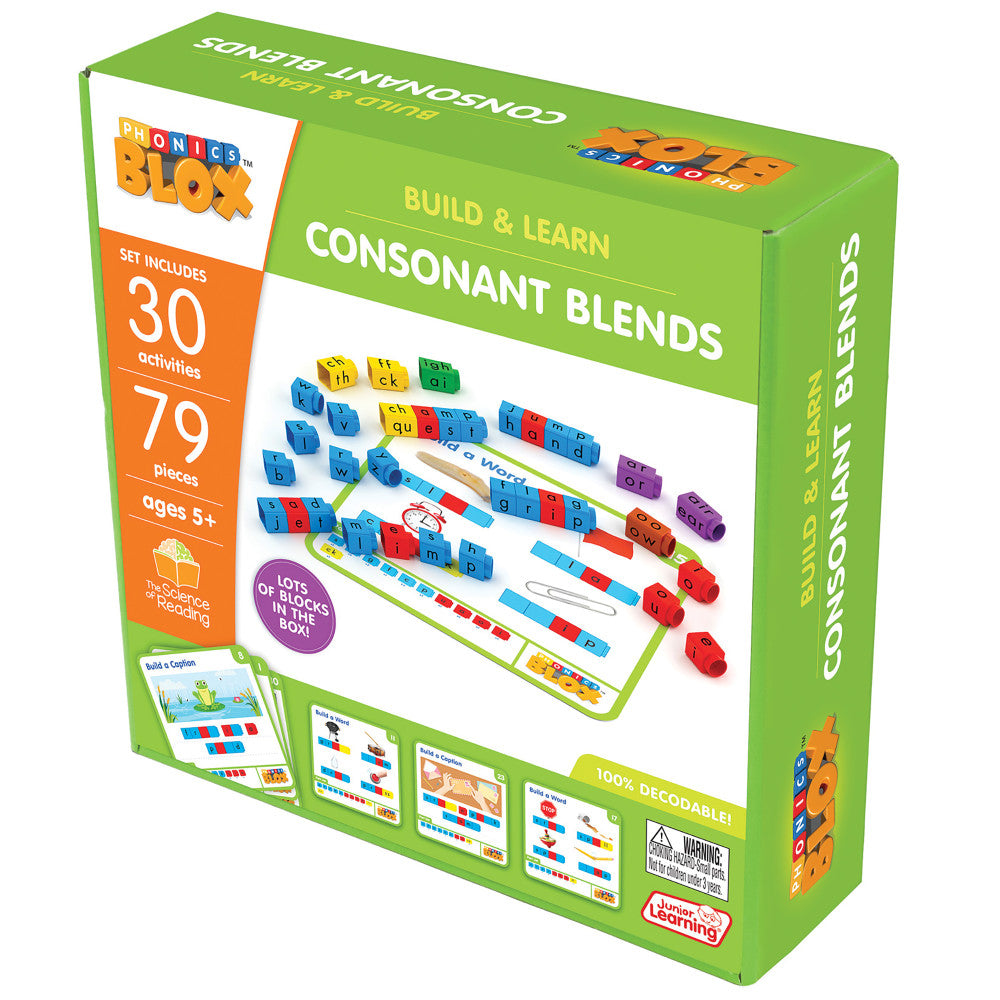 Junior Learning: Rainbow Phonics Blox: Consonant Blends - Phase 4, Kids 5+