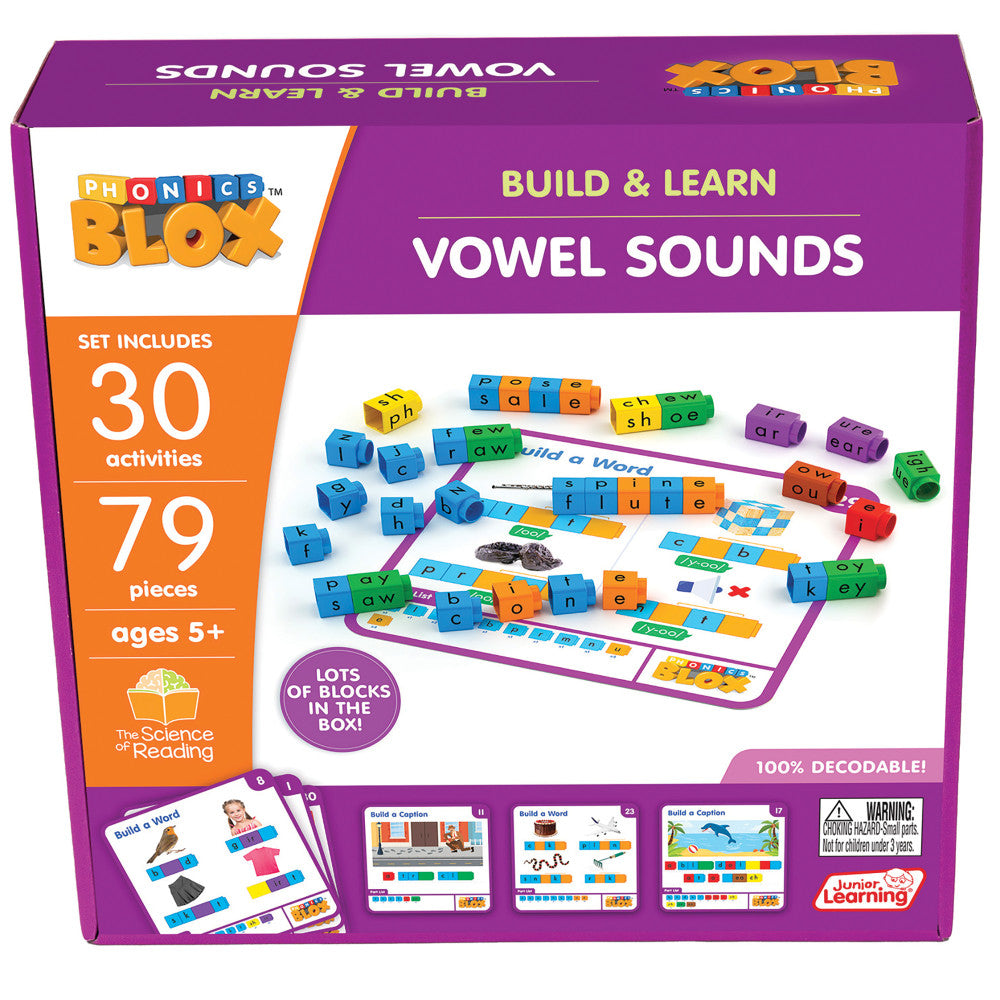 Junior Learning: Rainbow Phonics Blox: Vowel Sounds - Phase 5, Kids 5+