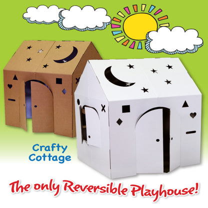 Easy Playhouse Blank Crafty Cottage - Creative Cardboard Playhouse