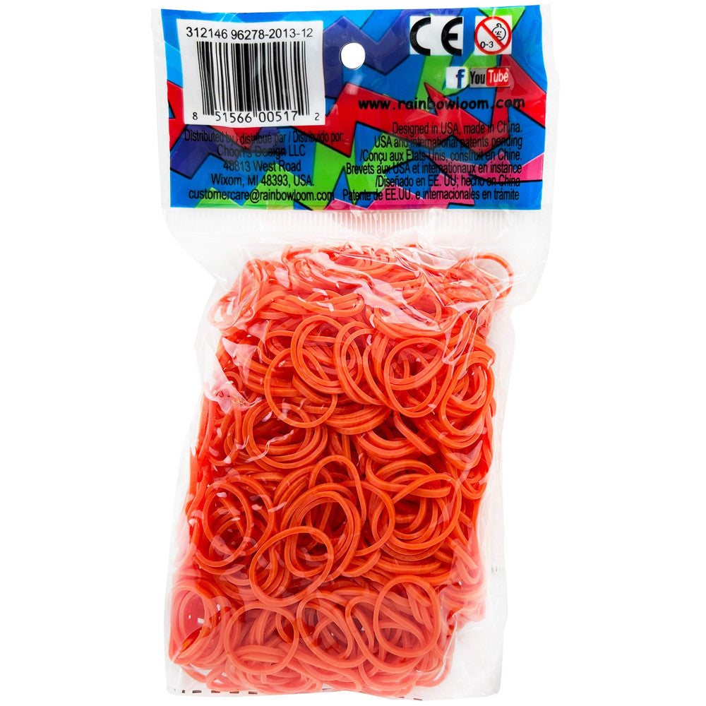 Rainbow Loom Neon Orange Refill Pack - 600+ Non-Latex Rubber Bands