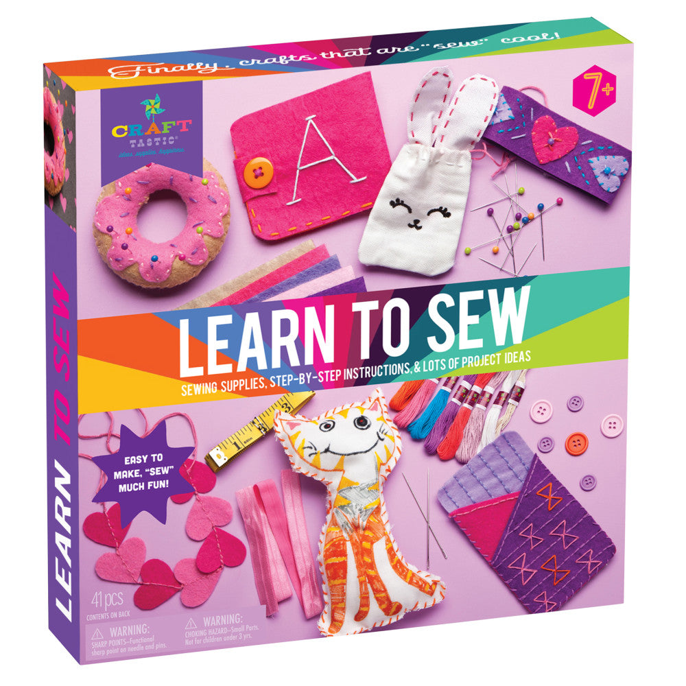 Craft-tastic Beginner Sewing Kit - Learn to Sew Craft Set for Kids 7+