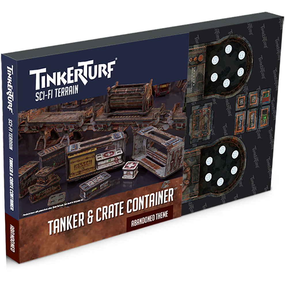 TinkerTurf Sci-Fi Terrain: Abandoned Theme Tanker & Crate Container Set