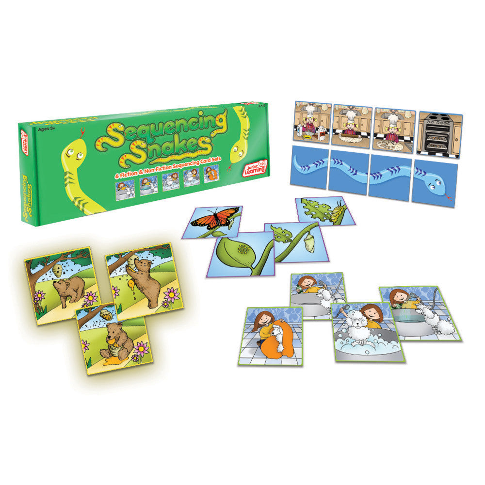 Junior Learning Sequencing Snakes Game - Educational Storytelling Cards for Ages 5-6