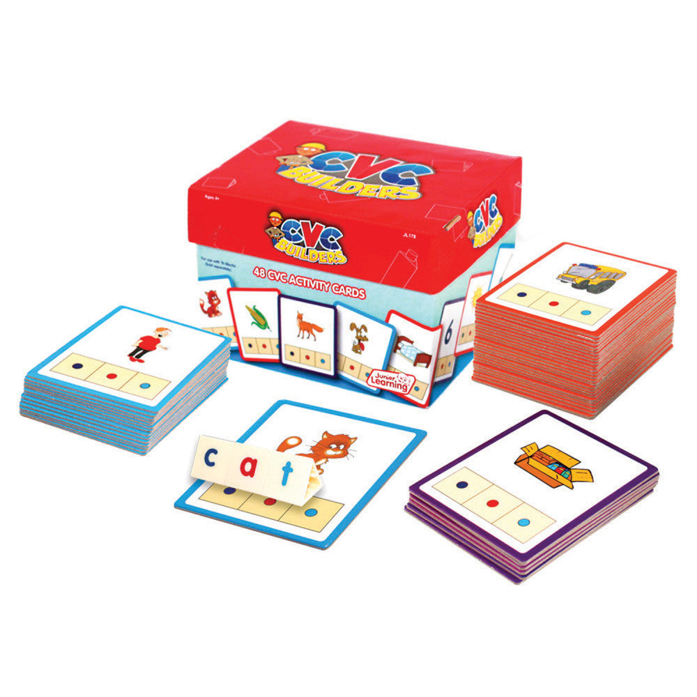 Junior Learning CVC Word Builders Activity Cards - 48 Cards - Ages 5+