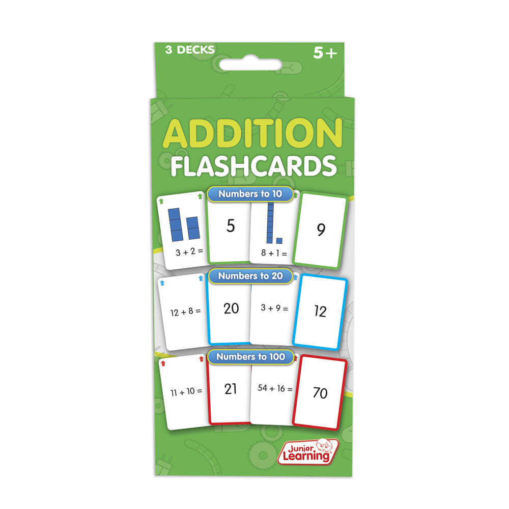 Junior Learning Addition Flashcards Set - Educational Math Game for Ages 5-6