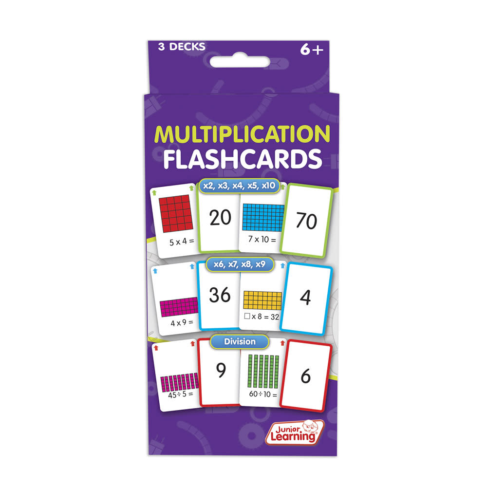 Junior Learning Multiplication Flashcards Set - Educational Math Game for Ages 5-6