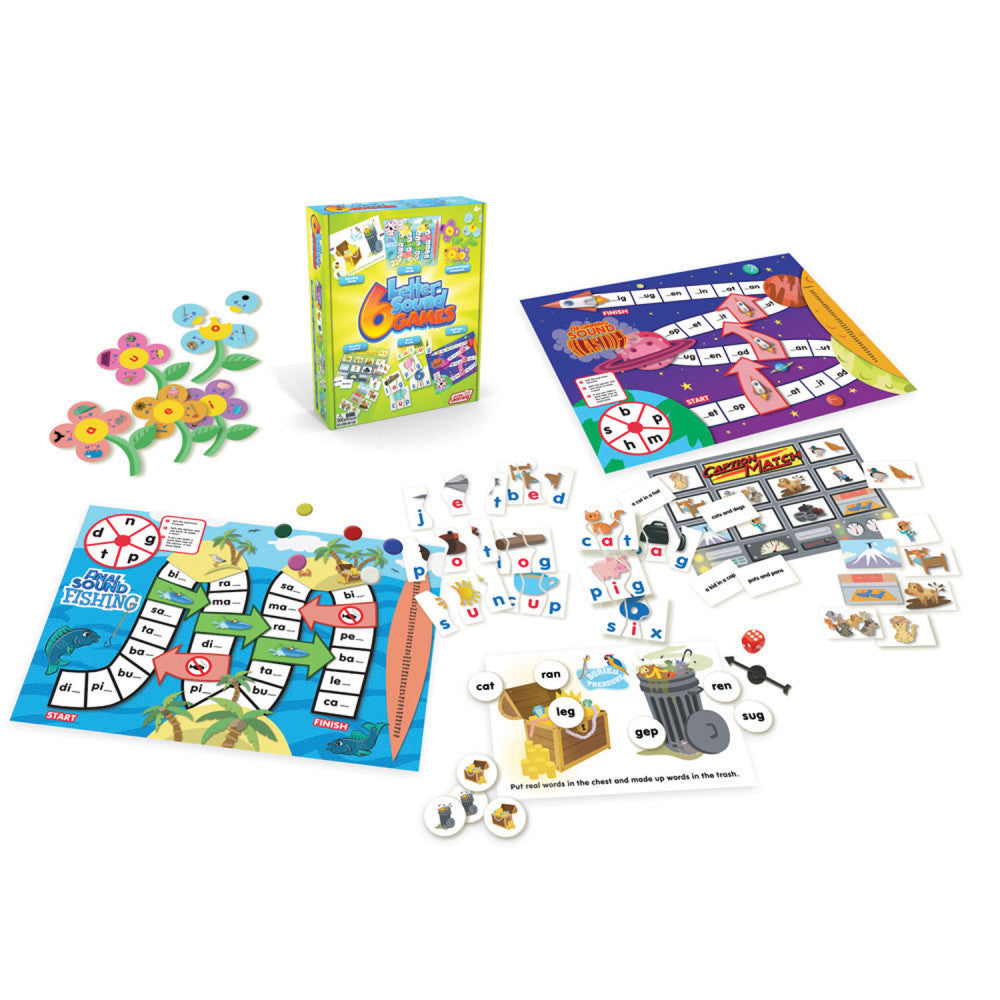 Junior Learning 6 Letter Sound Games - Educational Board Game