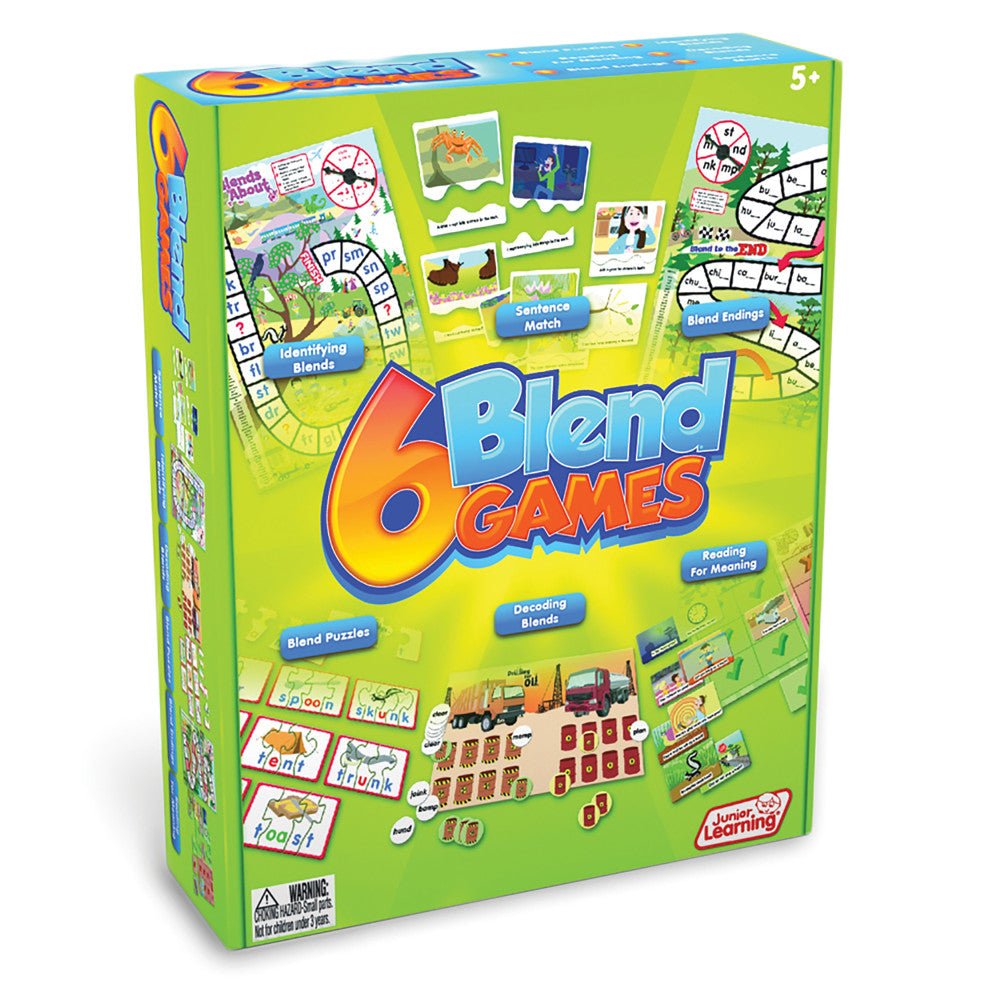 Junior Learning 6 Blend Games - Educational Board Game for Kids