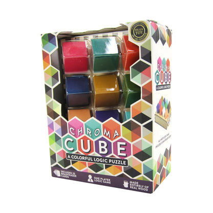 Project Genius Chroma Cube Logic Wooden Puzzle Game - 12 pc