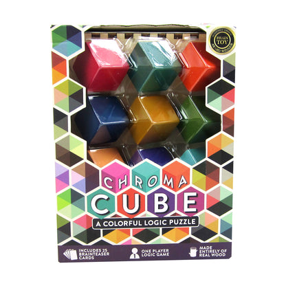 Project Genius Chroma Cube Logic Wooden Puzzle Game - 12 pc