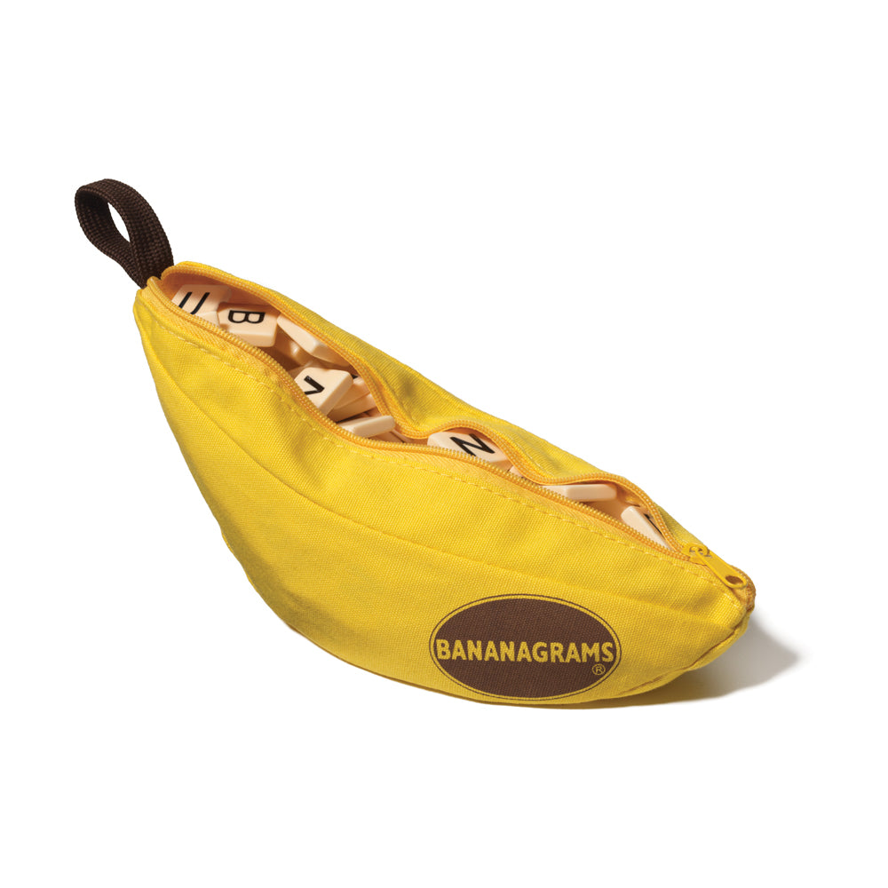 Bananagrams Portable Word Game in Banana-Shaped Pouch