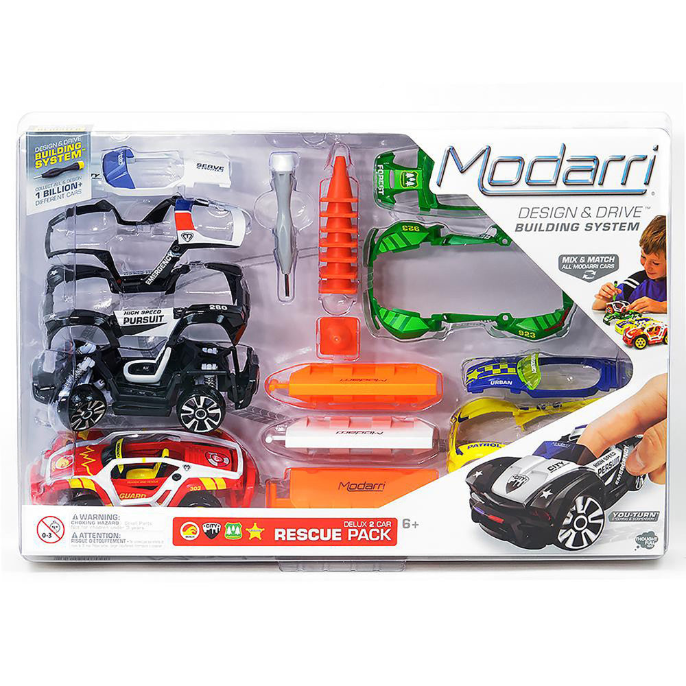 Modarri: Deluxe 2 Car Rescue Pack - DIY Design & Build Toy Cars, Kids Ages 6+