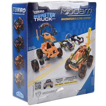 Modarri: Jurassic Beasts Turbo Monster Truck - DIY Design & Build Toy Car, Mix-Match, Kids Ages 6+