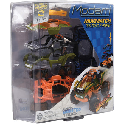 Modarri: Jurassic Beasts Turbo Monster Truck - DIY Design & Build Toy Car, Mix-Match, Kids Ages 6+